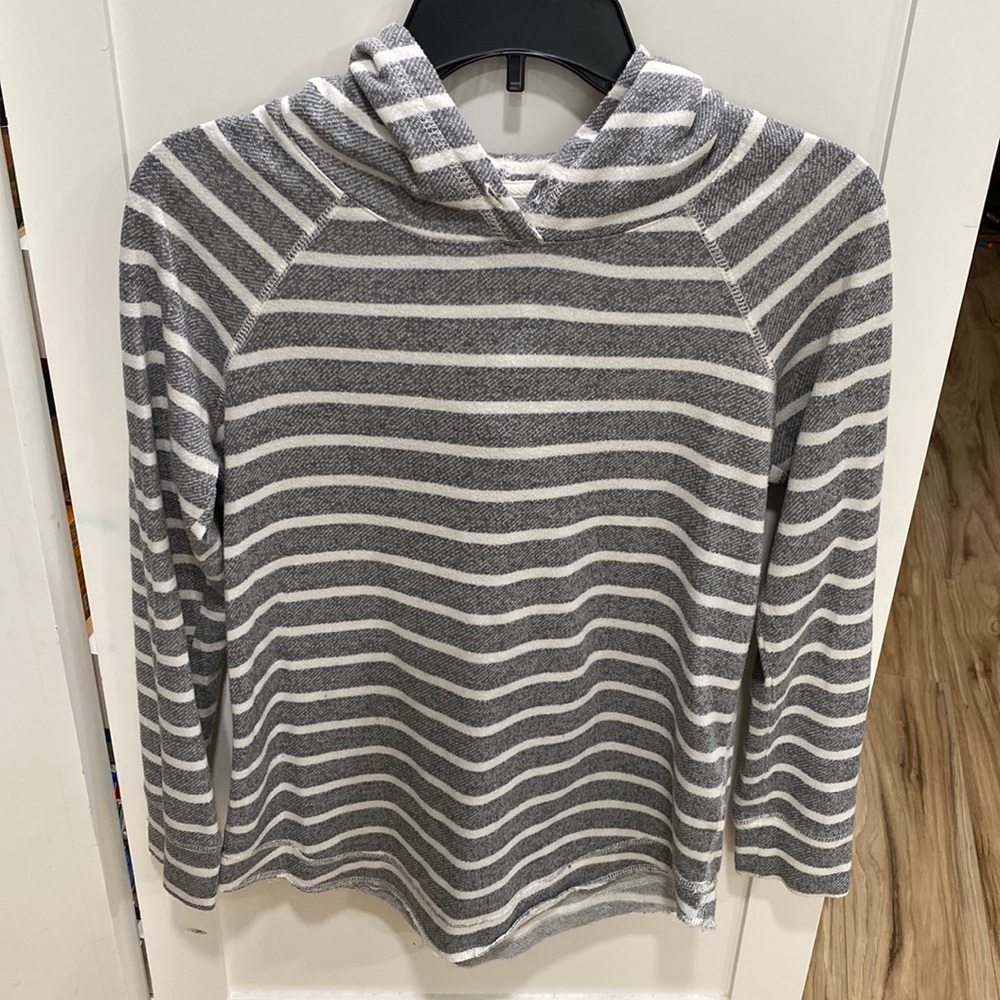 Striped Gray and White Women's Sweater